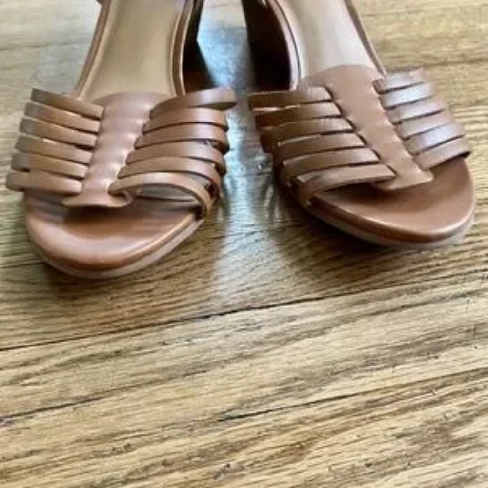 Susina Tan Multi-Strap Ankle Strap Sandals for Women - Picture 4 of 10